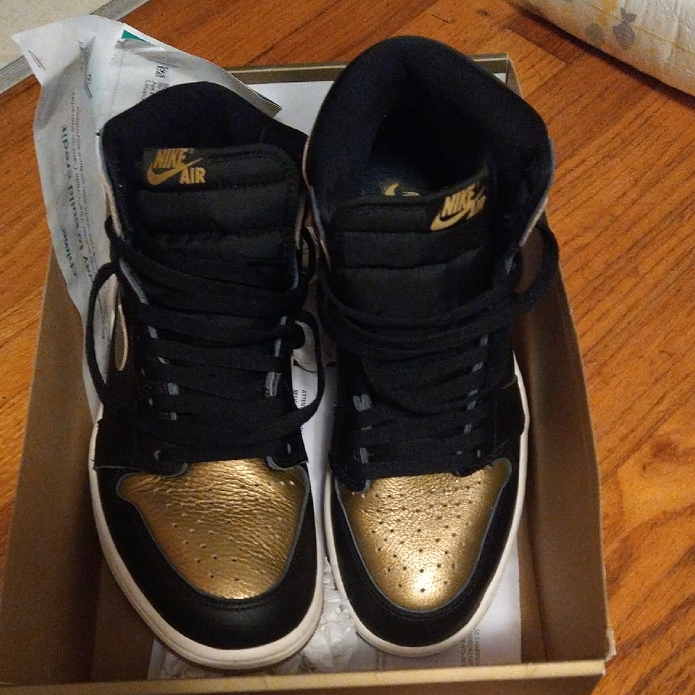 Nike Black and Gold High-Top Sneakers